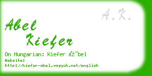 abel kiefer business card